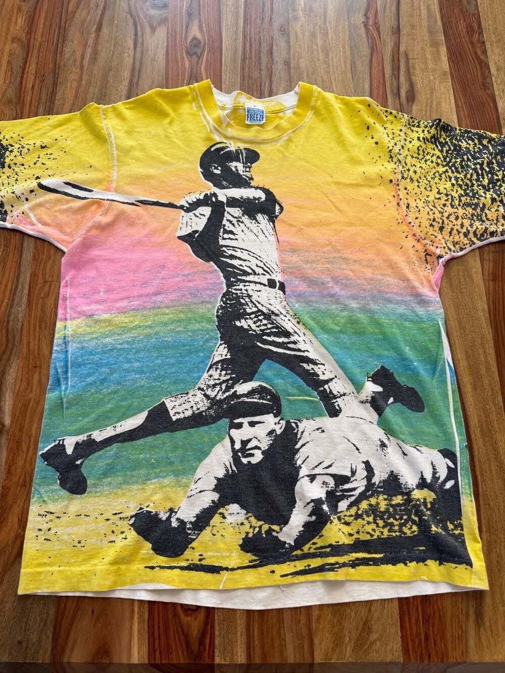 Vintage 90s Freeze Clothing Baseball All Over Print T-Shirt